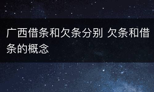 广西借条和欠条分别 欠条和借条的概念