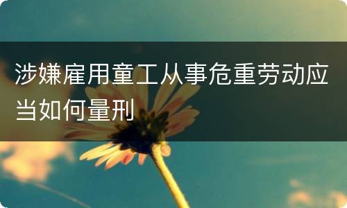 涉嫌雇用童工从事危重劳动应当如何量刑