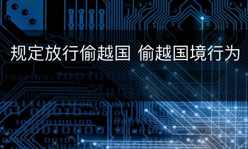 规定放行偷越国 偷越国境行为