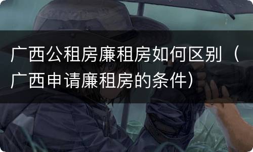 广西公租房廉租房如何区别（广西申请廉租房的条件）