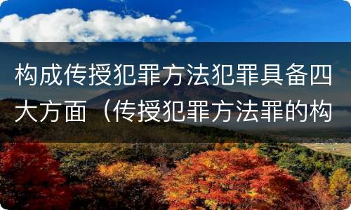 构成传授犯罪方法犯罪具备四大方面（传授犯罪方法罪的构成要素）