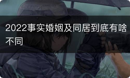 2022事实婚姻及同居到底有啥不同