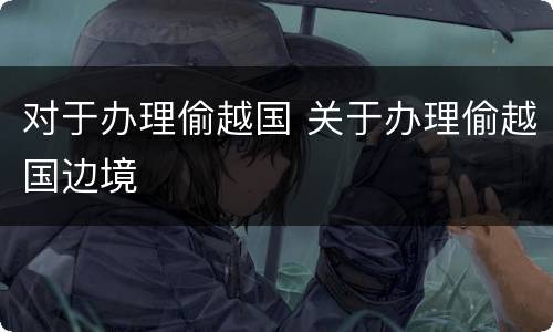 对于办理偷越国 关于办理偷越国边境