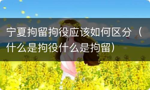 宁夏拘留拘役应该如何区分（什么是拘役什么是拘留）