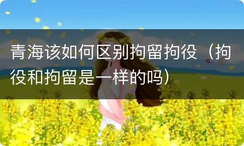 青海该如何区别拘留拘役（拘役和拘留是一样的吗）