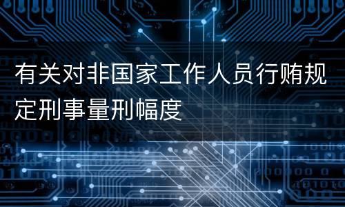 有关对非国家工作人员行贿规定刑事量刑幅度