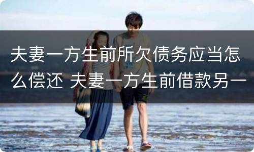 夫妻一方生前所欠债务应当怎么偿还 夫妻一方生前借款另一方不承担偿还案例