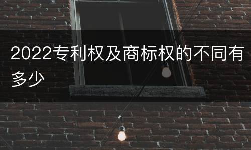 2022专利权及商标权的不同有多少
