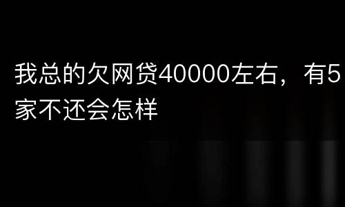 我总的欠网贷40000左右，有5家不还会怎样