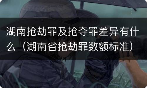 湖南抢劫罪及抢夺罪差异有什么（湖南省抢劫罪数额标准）