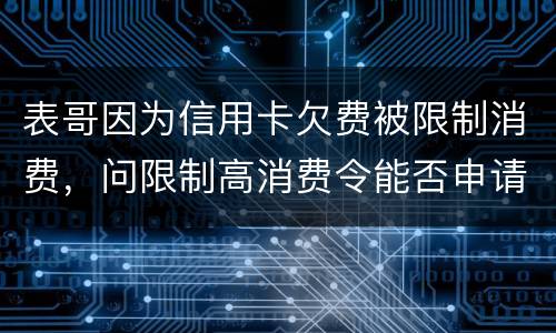 表哥因为信用卡欠费被限制消费，问限制高消费令能否申请复议