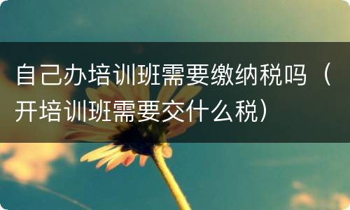 自己办培训班需要缴纳税吗（开培训班需要交什么税）