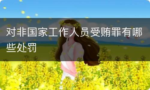 对非国家工作人员受贿罪有哪些处罚