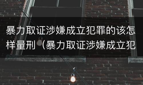 暴力取证涉嫌成立犯罪的该怎样量刑（暴力取证涉嫌成立犯罪的该怎样量刑呢）