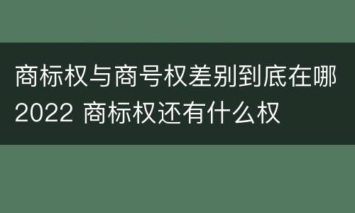 商标权与商号权差别到底在哪2022 商标权还有什么权