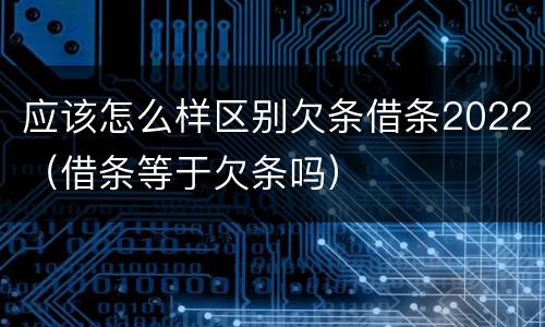 应该怎么样区别欠条借条2022（借条等于欠条吗）