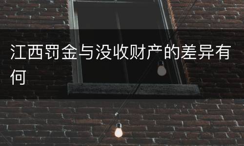江西罚金与没收财产的差异有何