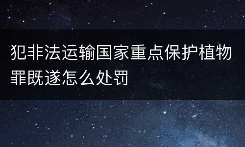 犯非法运输国家重点保护植物罪既遂怎么处罚