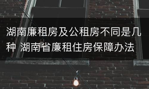 湖南廉租房及公租房不同是几种 湖南省廉租住房保障办法
