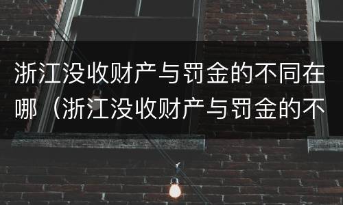 浙江没收财产与罚金的不同在哪（浙江没收财产与罚金的不同在哪查）