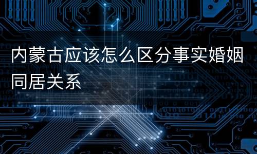 内蒙古应该怎么区分事实婚姻同居关系