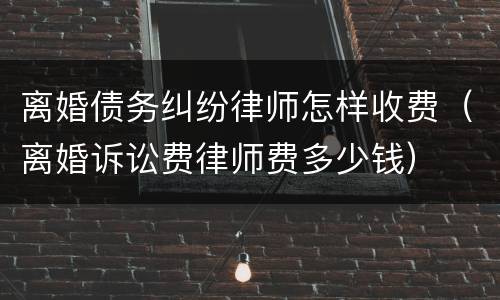 离婚债务纠纷律师怎样收费（离婚诉讼费律师费多少钱）