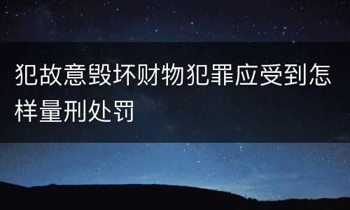 犯故意毁坏财物犯罪应受到怎样量刑处罚