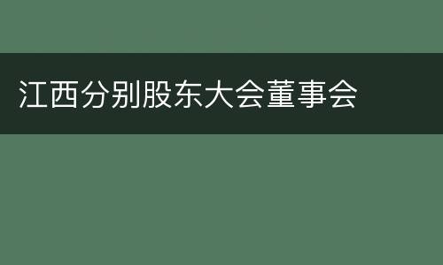 江西分别股东大会董事会