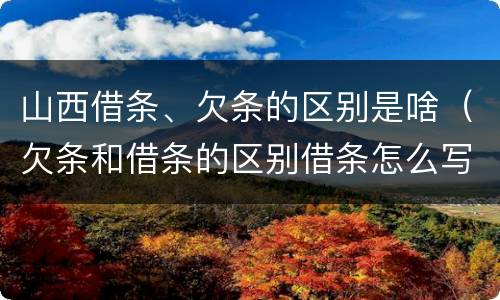 山西借条、欠条的区别是啥（欠条和借条的区别借条怎么写）