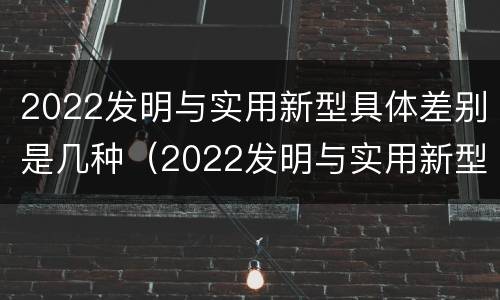 2022发明与实用新型具体差别是几种（2022发明与实用新型具体差别是几种）