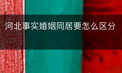 河北事实婚姻同居要怎么区分