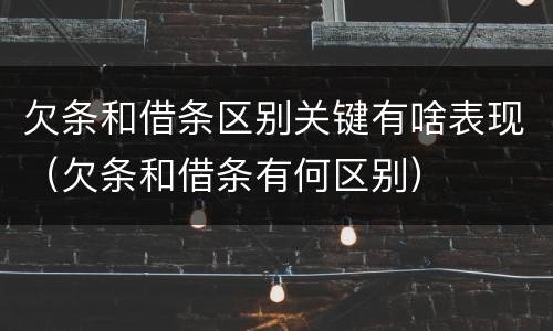 欠条和借条区别关键有啥表现（欠条和借条有何区别）