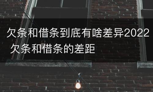 欠条和借条到底有啥差异2022 欠条和借条的差距