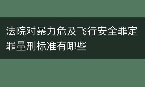 法院对暴力危及飞行安全罪定罪量刑标准有哪些
