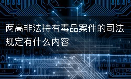 两高非法持有毒品案件的司法规定有什么内容