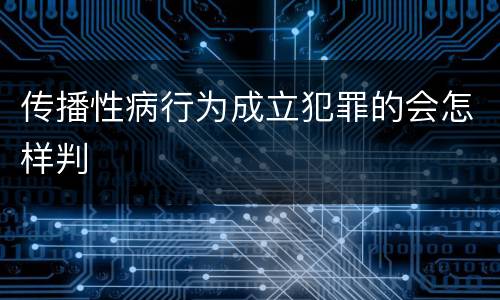 传播性病行为成立犯罪的会怎样判