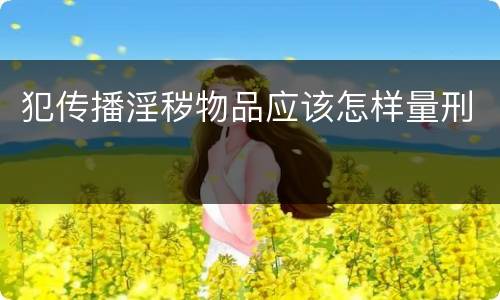 犯传播淫秽物品应该怎样量刑