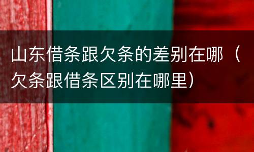 山东借条跟欠条的差别在哪（欠条跟借条区别在哪里）