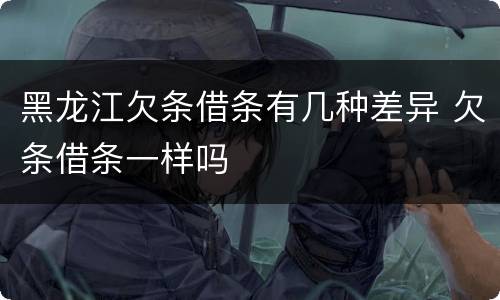 黑龙江欠条借条有几种差异 欠条借条一样吗