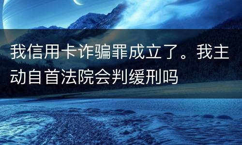 我信用卡诈骗罪成立了。我主动自首法院会判缓刑吗