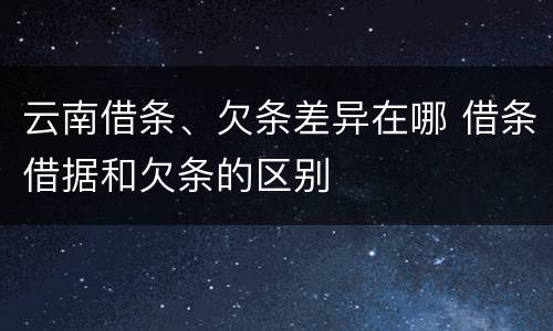 云南借条、欠条差异在哪 借条借据和欠条的区别