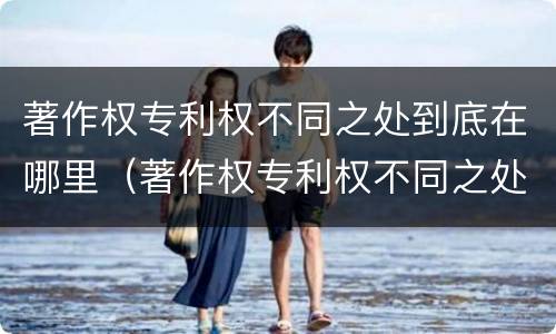 著作权专利权不同之处到底在哪里（著作权专利权不同之处到底在哪里授权）