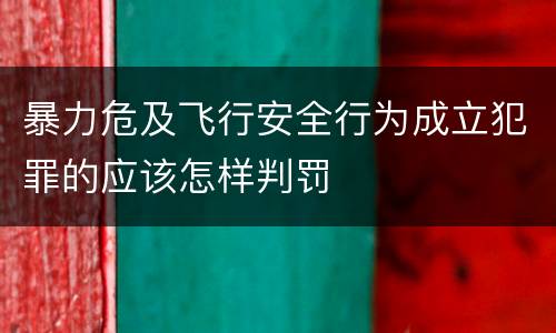 暴力危及飞行安全行为成立犯罪的应该怎样判罚