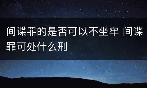 间谍罪的是否可以不坐牢 间谍罪可处什么刑
