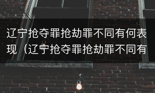辽宁抢夺罪抢劫罪不同有何表现（辽宁抢夺罪抢劫罪不同有何表现和判例）
