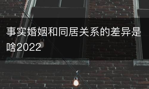 事实婚姻和同居关系的差异是啥2022