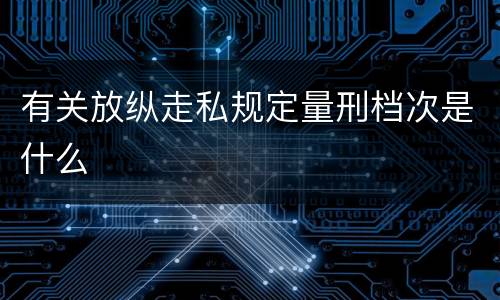 有关放纵走私规定量刑档次是什么