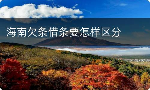 海南欠条借条要怎样区分