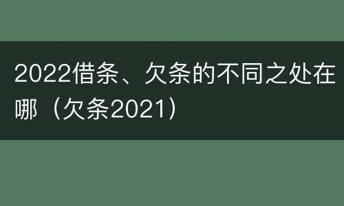 2022借条、欠条的不同之处在哪（欠条2021）