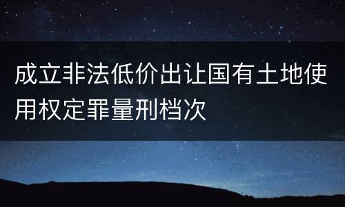 成立非法低价出让国有土地使用权定罪量刑档次